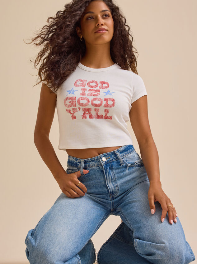 God is Good Y'all Baby Tee Detail 3 - TULLABEE
