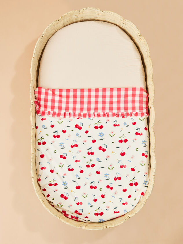 Cherries Gingham Blanket Detail 2 - TULLABEE