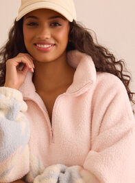 Cozy Ascent Fleece Quarter Zip Detail 2 - TULLABEE