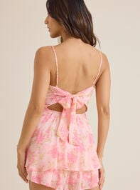 Posie Double Layer Floral Romper Detail 4 - TULLABEE