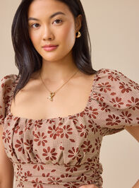 Penelope Puff Sleeve Romper Detail 4 - TULLABEE