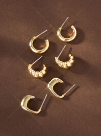 Twist Mini Hoop Earring Set - TULLABEE