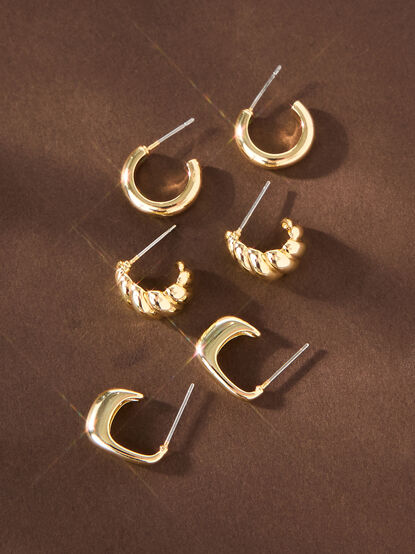 Twist Mini Hoop Earring Set - TULLABEE