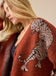Zora Tiger Cardigan Detail 2 - TULLABEE
