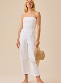 Hennley Strapless Denim Jumpsuit Detail 2 - TULLABEE