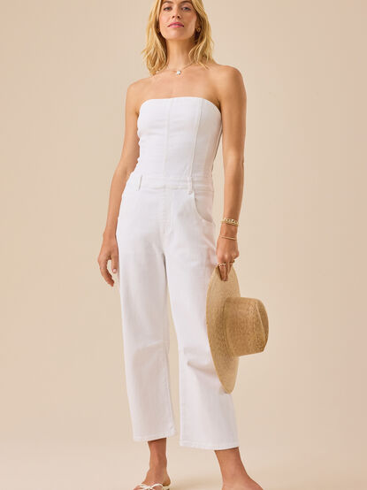 Hennley Strapless Denim Jumpsuit - TULLABEE