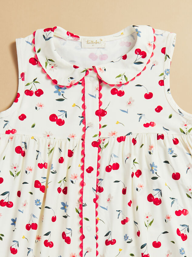 Rory Cherry Flower Dress Detail 3 - TULLABEE