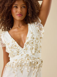 Kalli Flutter Sleeve Embroidered Dress Detail 3 - TULLABEE