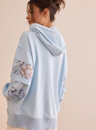 Rhythm Bloom Lace Sleeve Hoodie Detail 4 - TULLABEE