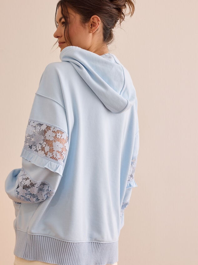 Rhythm Bloom Lace Sleeve Hoodie Detail 4 - TULLABEE