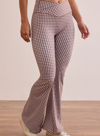 Step Up Gingham Flare Legging Detail 3 - TULLABEE