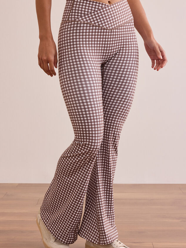 Step Up Gingham Flare Legging Detail 3 - TULLABEE