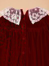 Rebecca Velvet Mini Dress Detail 4 - TULLABEE