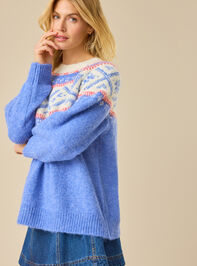 Alpine Oversized Fair Isle Sweater Detail 2 - TULLABEE