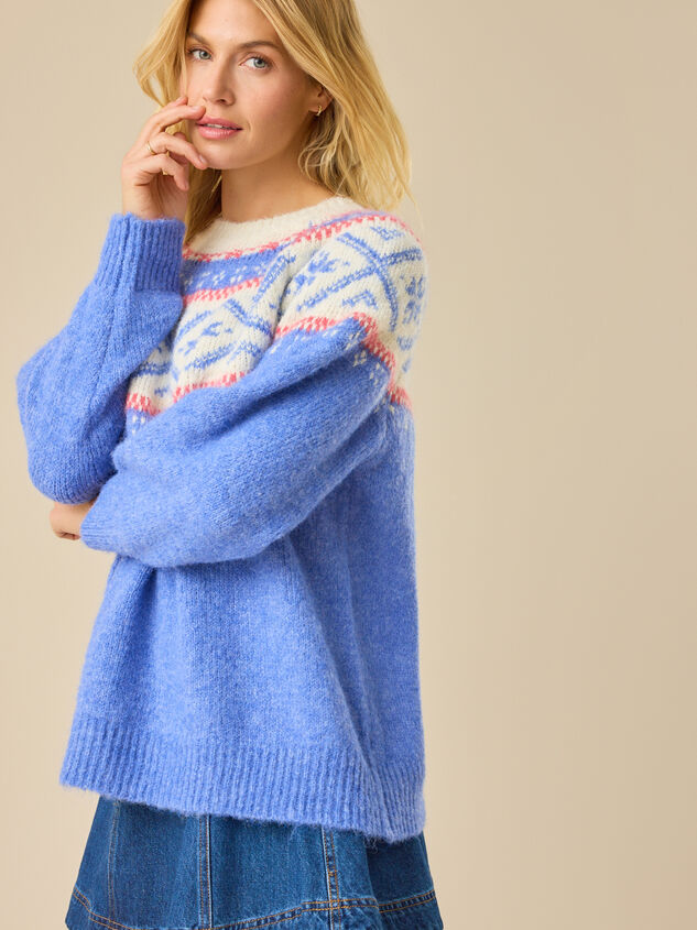 Alpine Oversized Fair Isle Sweater Detail 2 - TULLABEE