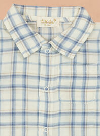 Parker Plaid Polo Romper Detail 3 - TULLABEE