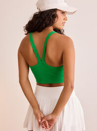 Midnight Scoop Neck Ribbed Tank Detail 6 - TULLABEE