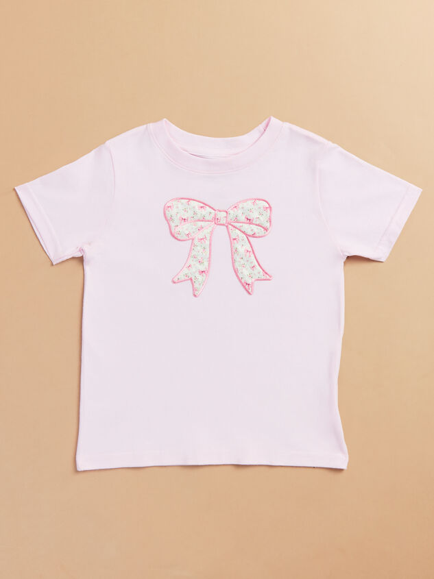 Ava Floral Bow Patch Tee Detail 2 - TULLABEE
