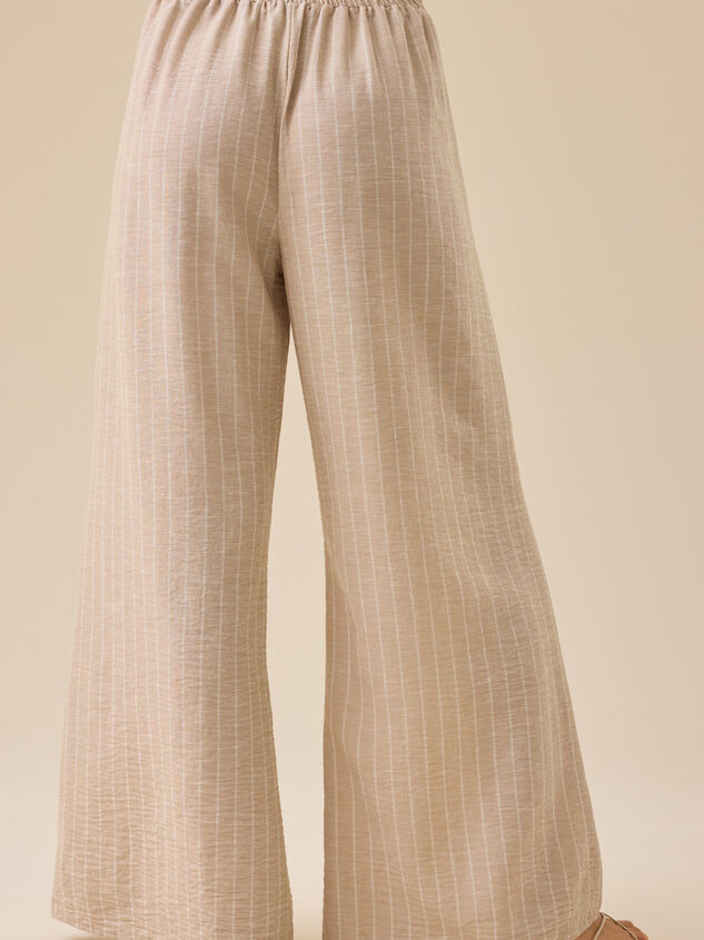 Hollis Striped Linen Pants Detail 4 - TULLABEE