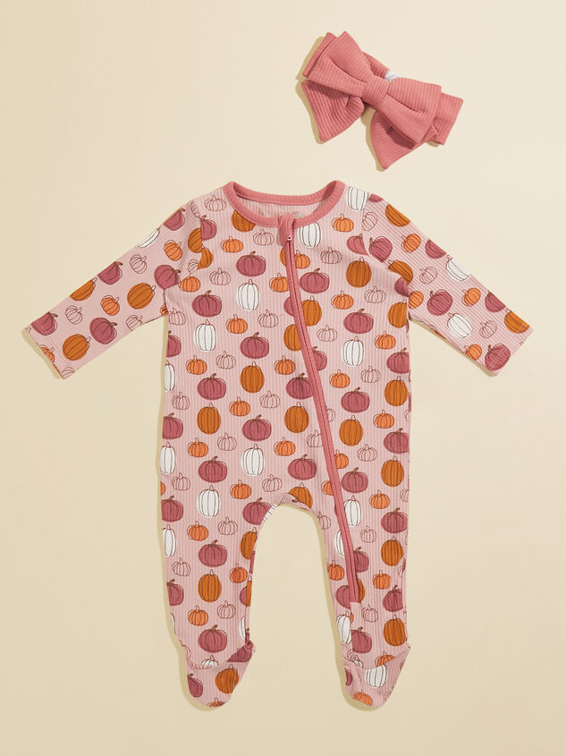Pumpkin Harvest Ribbed Footie by MudPie - TULLABEE