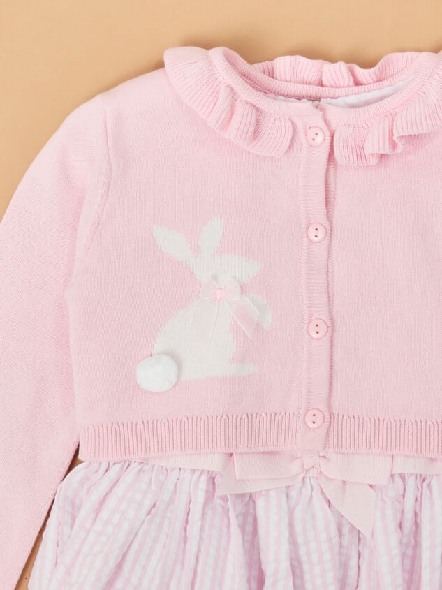 Blush Bunny Toddler Cardigan Dress Detail 2 - TULLABEE