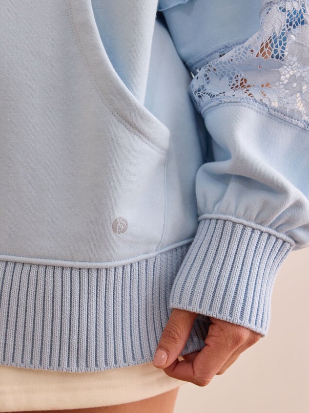 Rhythm Bloom Lace Sleeve Hoodie Detail 5 - TULLABEE
