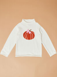 Pumpkin Bow Mockneck Sweater by Mudpie Detail 2 - TULLABEE
