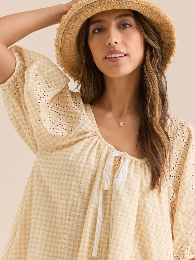 Posie Gingham Romper Detail 3 - TULLABEE