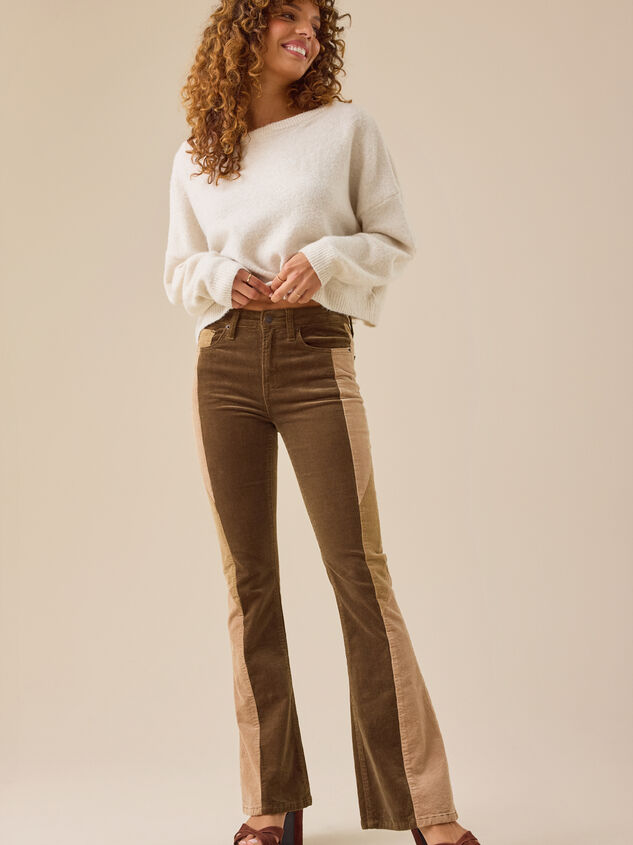 Sadie High Rise Corduroy Flare Pants - TULLABEE