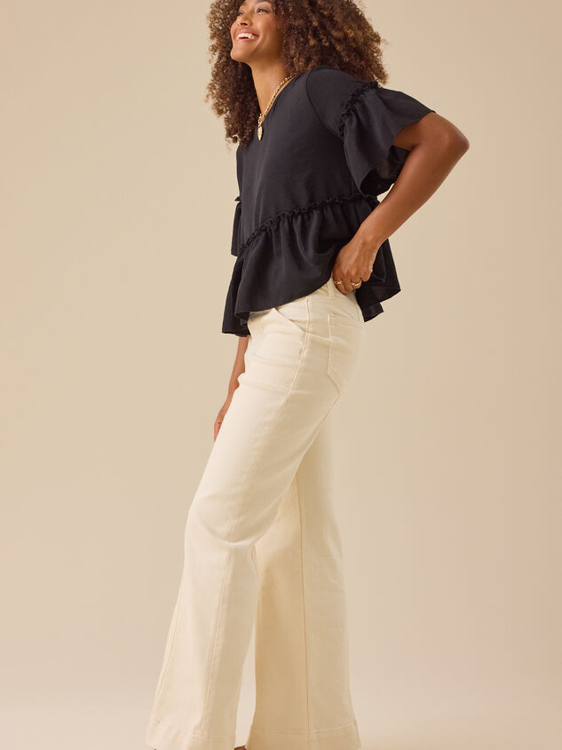 Lori Ruffle Sleeve Top Detail 3 - TULLABEE