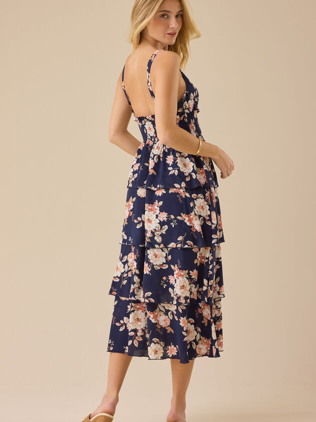 Londonly Floral Tiered Maxi Dress Detail 4 - TULLABEE