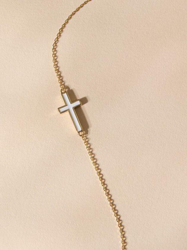 18K Gold Ivory Cross Necklace - TULLABEE