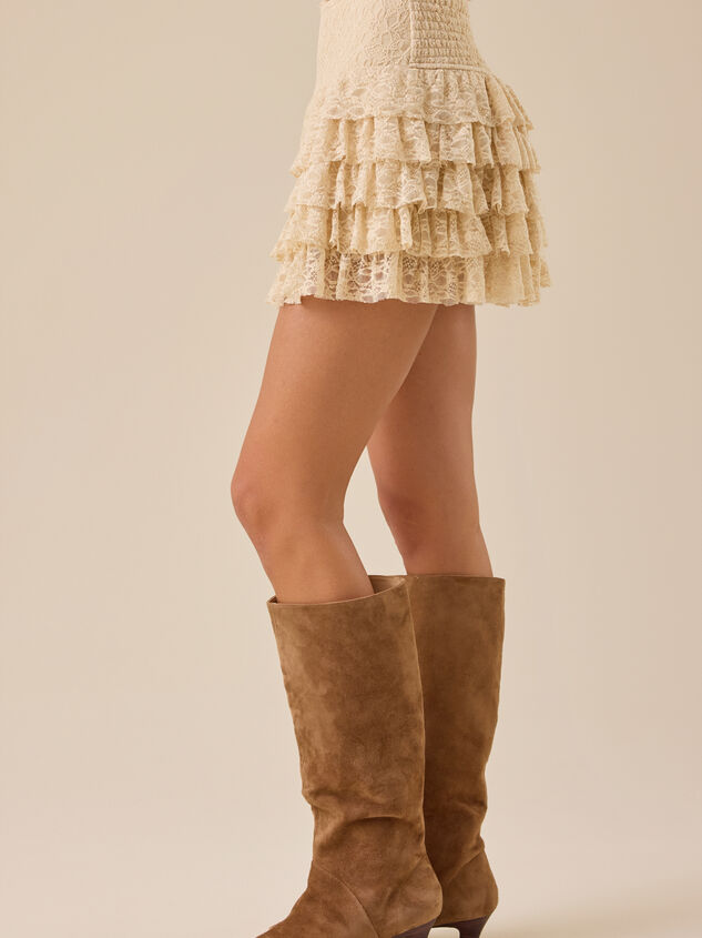 Camila Tiered Lace Mini Skirt Detail 4 - TULLABEE