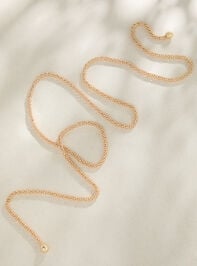 Popcorn Chain Gold Wrap Necklace Detail 3 - TULLABEE