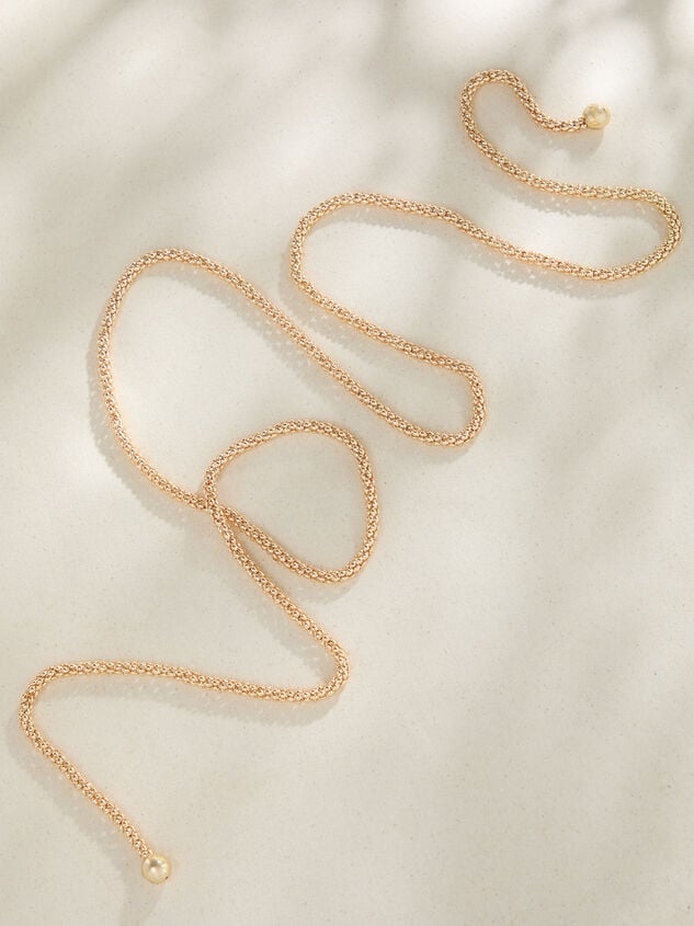 Popcorn Chain Gold Wrap Necklace Detail 3 - TULLABEE