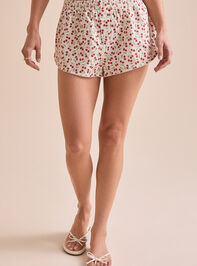 Linlie Cherry Lounge Shorts Detail 3 - TULLABEE