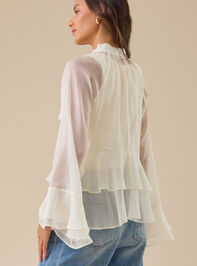Heather Sheer Ruffle Top Detail 5 - TULLABEE