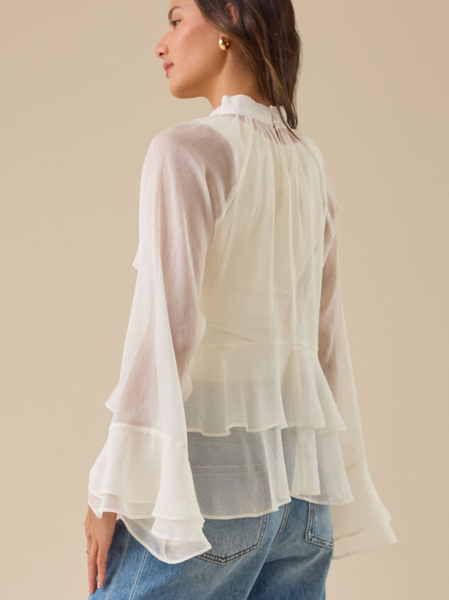 Heather Sheer Ruffle Top Detail 5 - TULLABEE