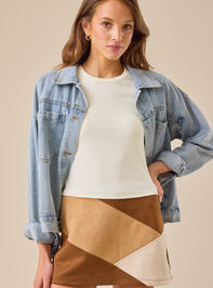 Bella Patched Suede Mini Skirt - TULLABEE