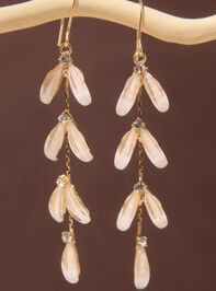 Milky Resin Leaf Dangle Earrings - TULLABEE