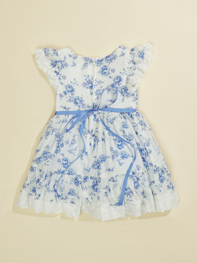 Cindy Toddler Floral Eyelet Dress Detail 2 - TULLABEE