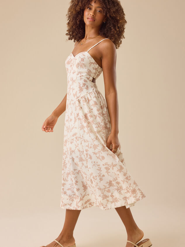 Bayley Floral Midi Dress Detail 3 - TULLABEE