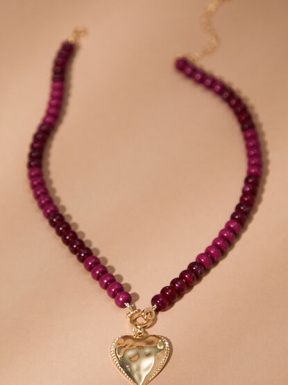 Organic Heart Beaded Necklace - TULLABEE