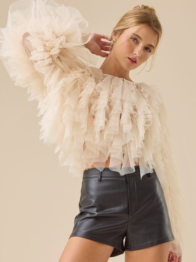 Tatiana Long Sleeve Ruffle Top Detail 5 - TULLABEE