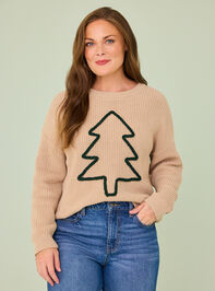Embroidered Christmas Tree Mama Sweater Detail 7 - TULLABEE