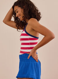 Daybreak Striped Contrast Tank Detail 5 - TULLABEE