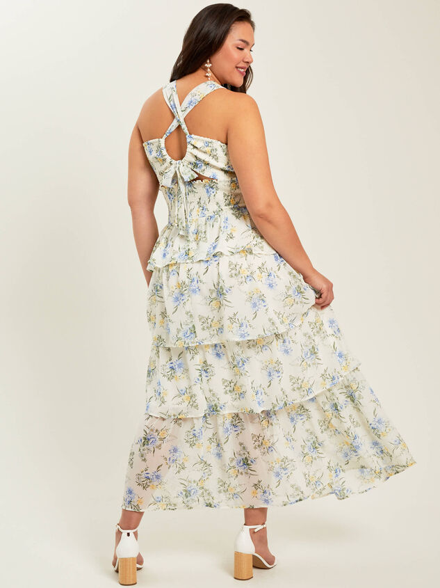 Willow Tiered Floral Maxi Dress Detail 4 - TULLABEE