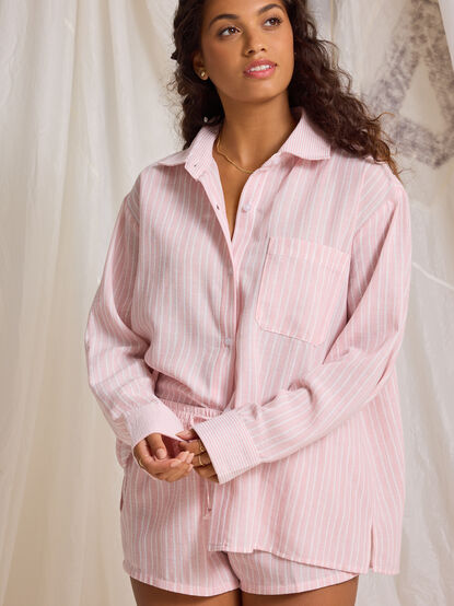 Hunter Linen Striped Top - TULLABEE