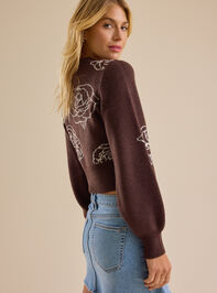 Madi Patterned Rose Sweater Detail 4 - TULLABEE