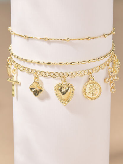 Bubble Charm Dangle Bracelet Set - TULLABEE